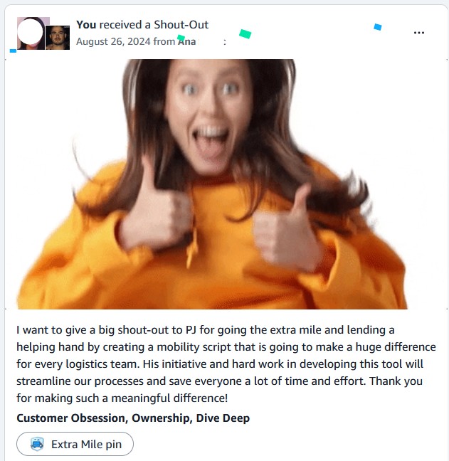 Team recognition for Mobility Maximized tool